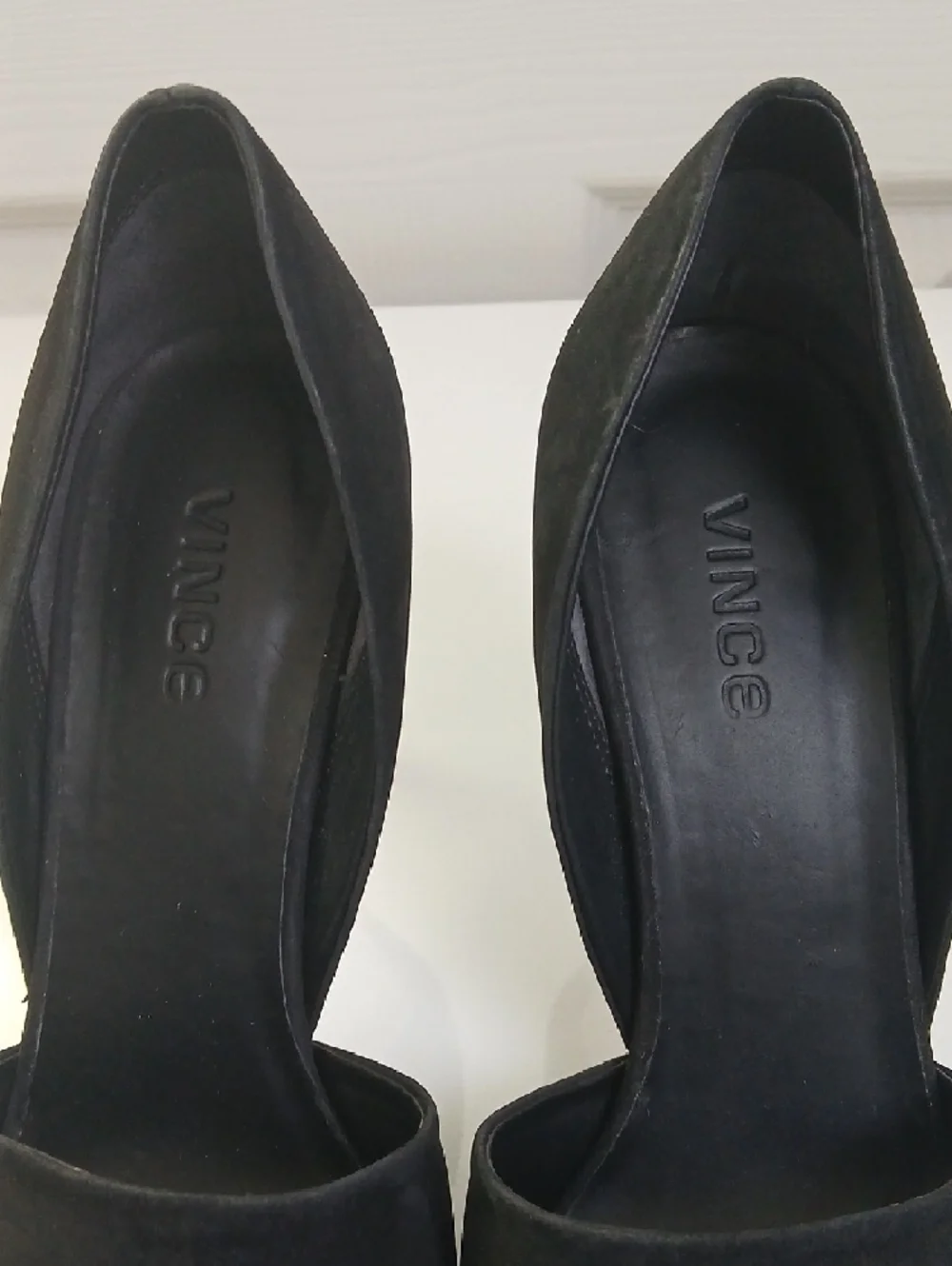 Vince Saffron Black Nubuck‎ Suede Sexy Versatile Peep-Toe d'Orsay Heels Size 8